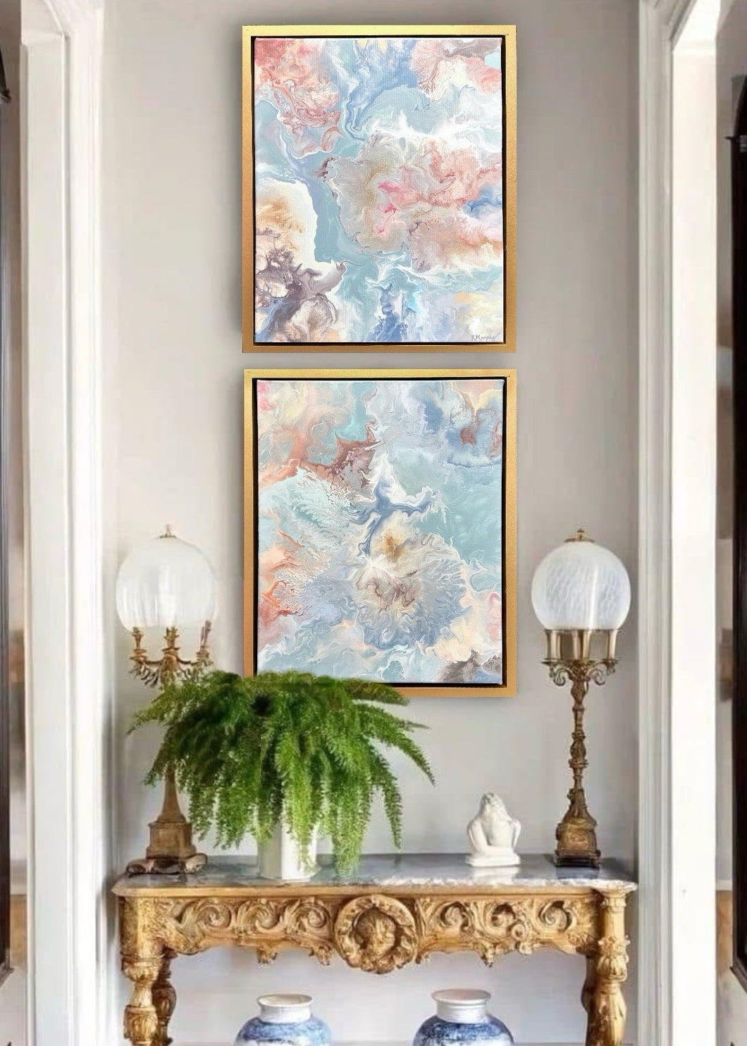 Serenade in Silk I & II original fine art paintings