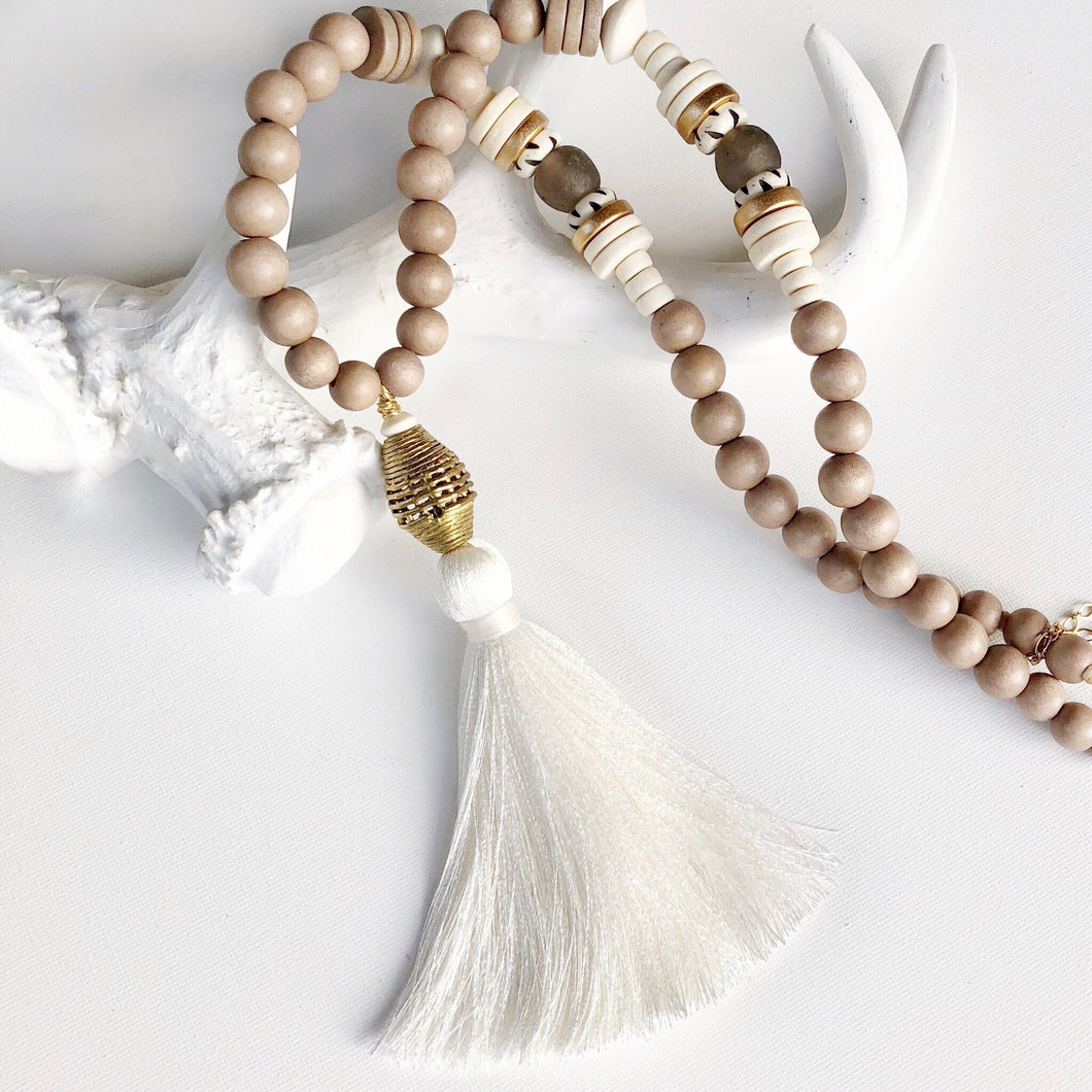 Rhen Ivory Tassel Necklace