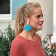 Aqua Fringe Earring
