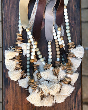 Fringe Ostrich stamped Necklace