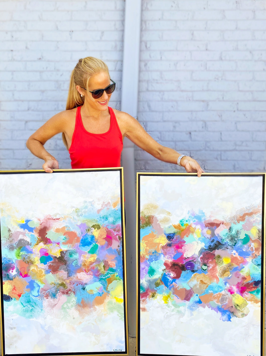 Choose Happy I & II original fine art paintings