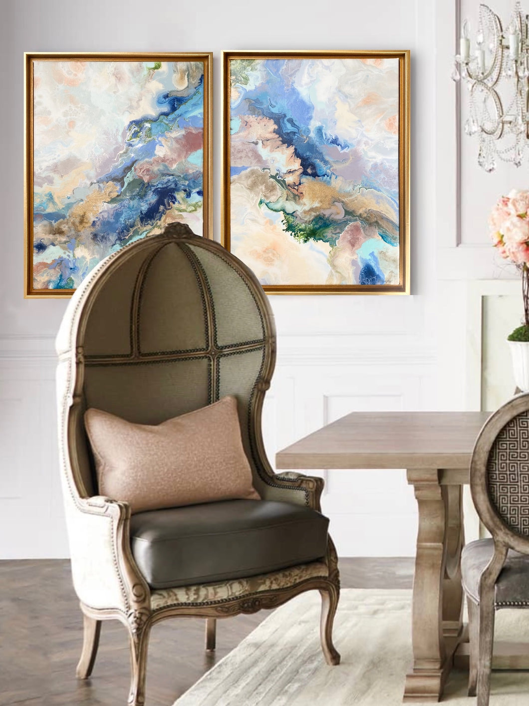 Refined Reflection I & II original fine art paintings