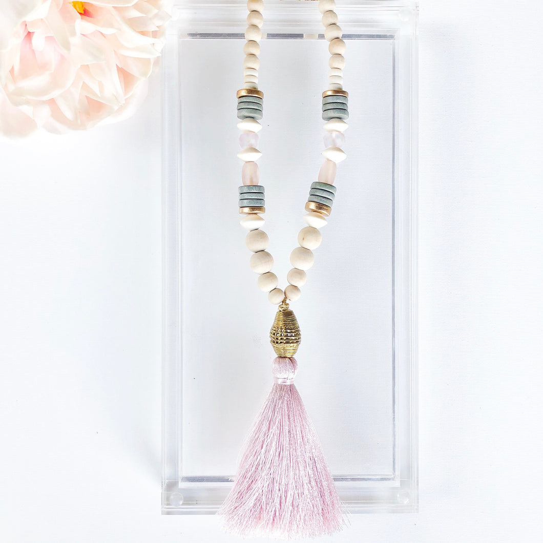 Whitney Blush Tassel Necklace