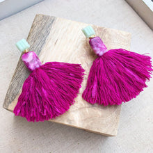 Fuchsia fringe Earring