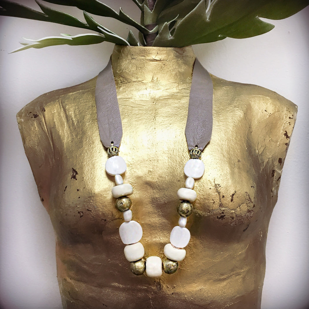 Leather Three necklace