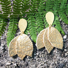 Gia gold leather earrings