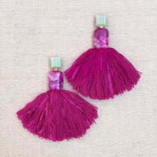 Fuchsia fringe Earring