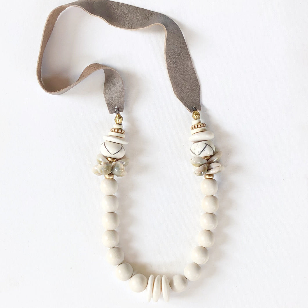 Cowrie leather Necklace