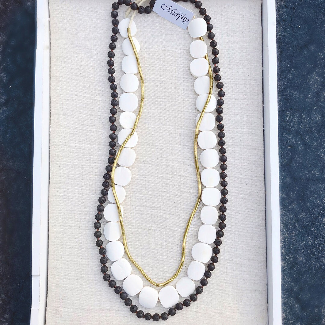Black and gold layers necklace
