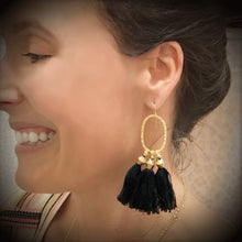 Black fringe earring