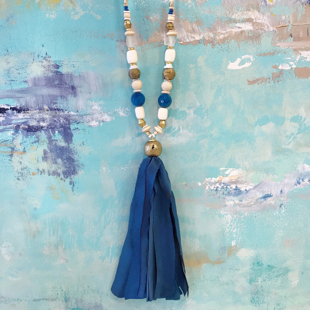 Silk bohemian Tassel necklace