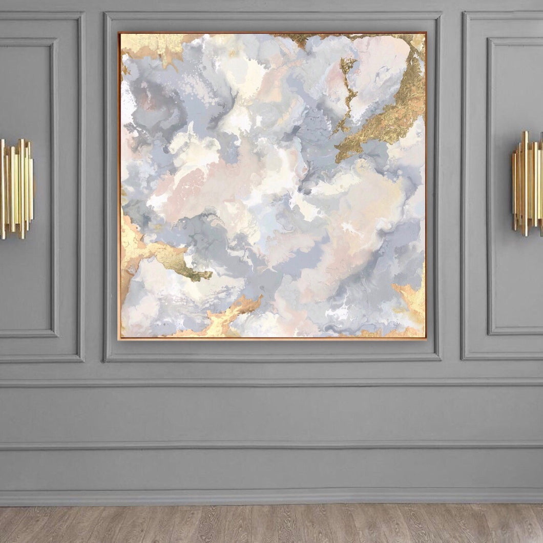 Grey and blush painting