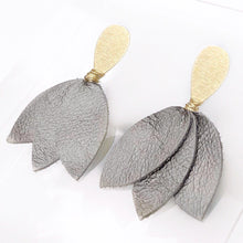 Gia metallic leather earrings