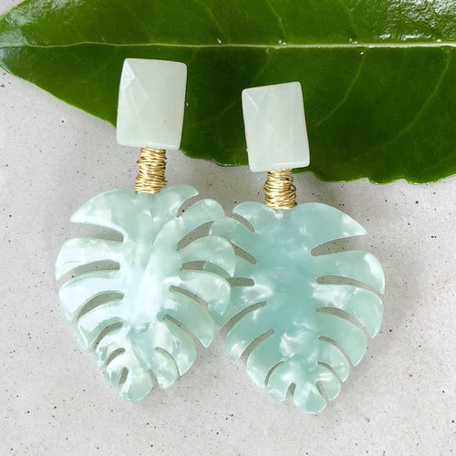 Resort Palm Mint Earring