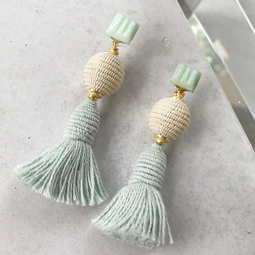 Morning Blue Tassel Earring