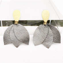Gia metallic leather earrings