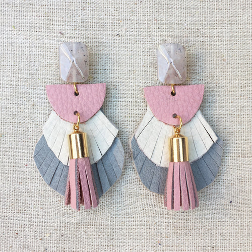 May Fringe Leather Earrings