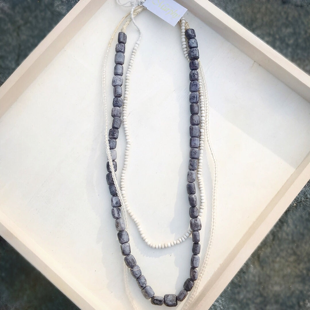 Neutral Grey Layers Necklace
