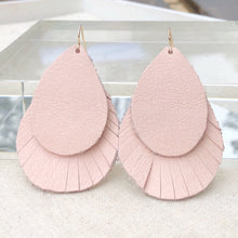Pedal Pink Leather Earring