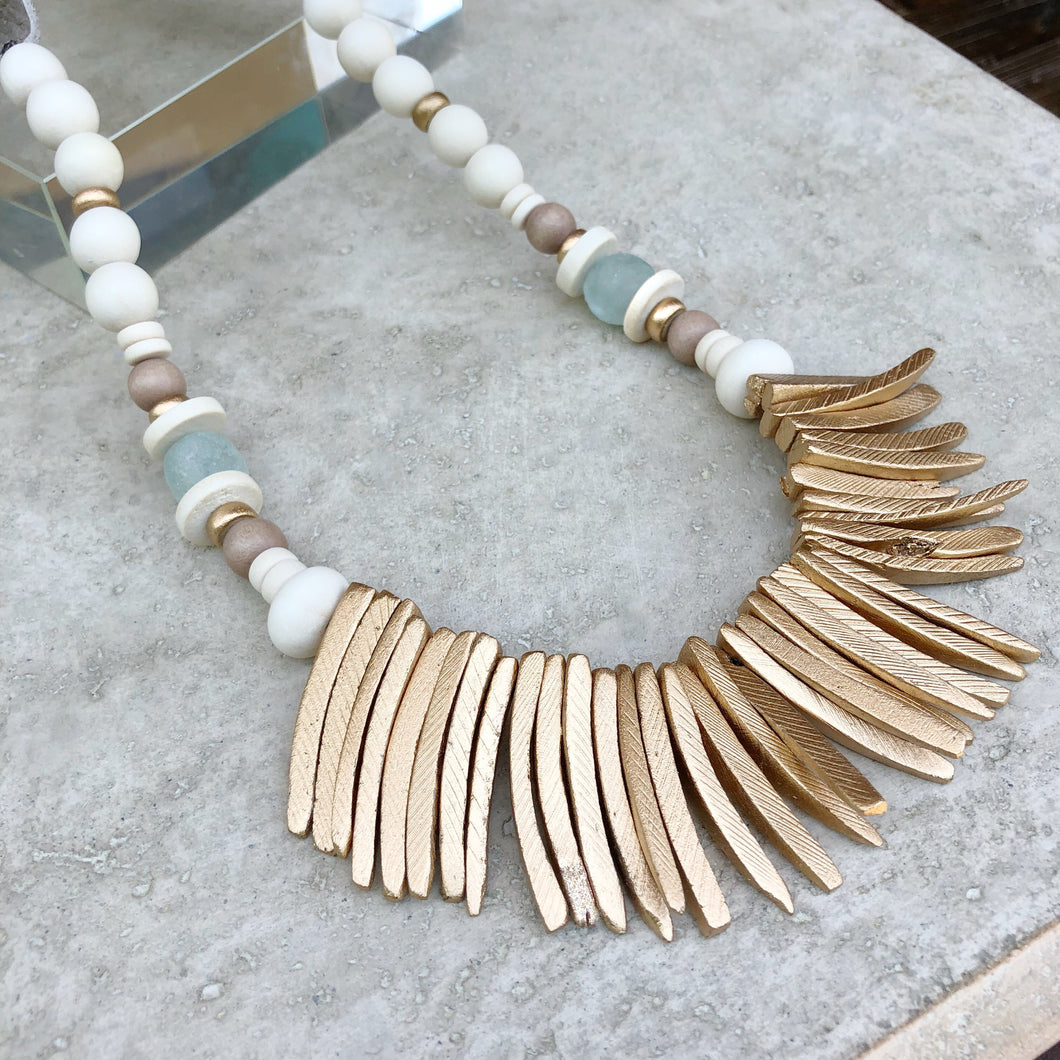 Gold Coconut Wood Necklace – Kathleen Murphy Jewelry