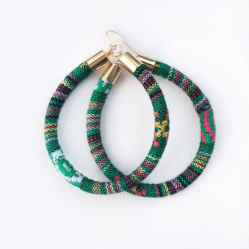 Green Native Hoop earring