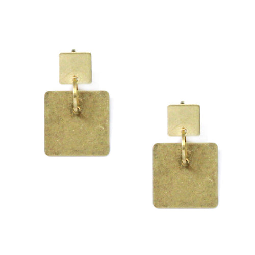 Geometric squares earring