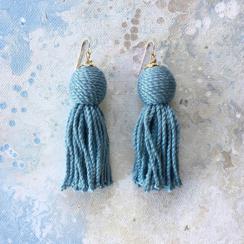Steele Blue Bon Bon Tassel earring