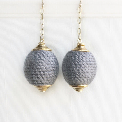 Grey drop earring