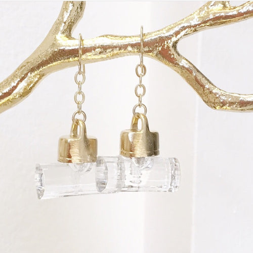 Gold Lucite earring