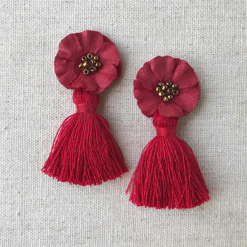 Poppy fringe earring